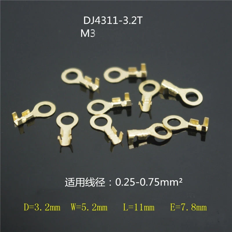 3.2 Round terminal block M3 ring lug brass tin platedin Terminals from