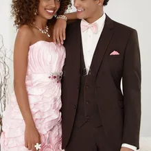Шоколадные смокинги для жениха с закругленным воротником/мужские свадебные костюмы(пиджак+ брюки+ галстук+ жилет/Лучший мужской костюм мужская одежда