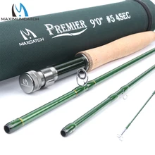 Maximumcatch 3/4/5/6/7/8/9/10/12 wt voar haste de fibra carbono ação rápida vara de pesca com mosca tubo cordura vara de pesca(China)
