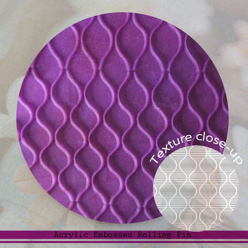 

Discount Fondant Decoration Non-stick Acrylic 3D Textured Rolling Pin Great for sugar，cookies, clay and art projects