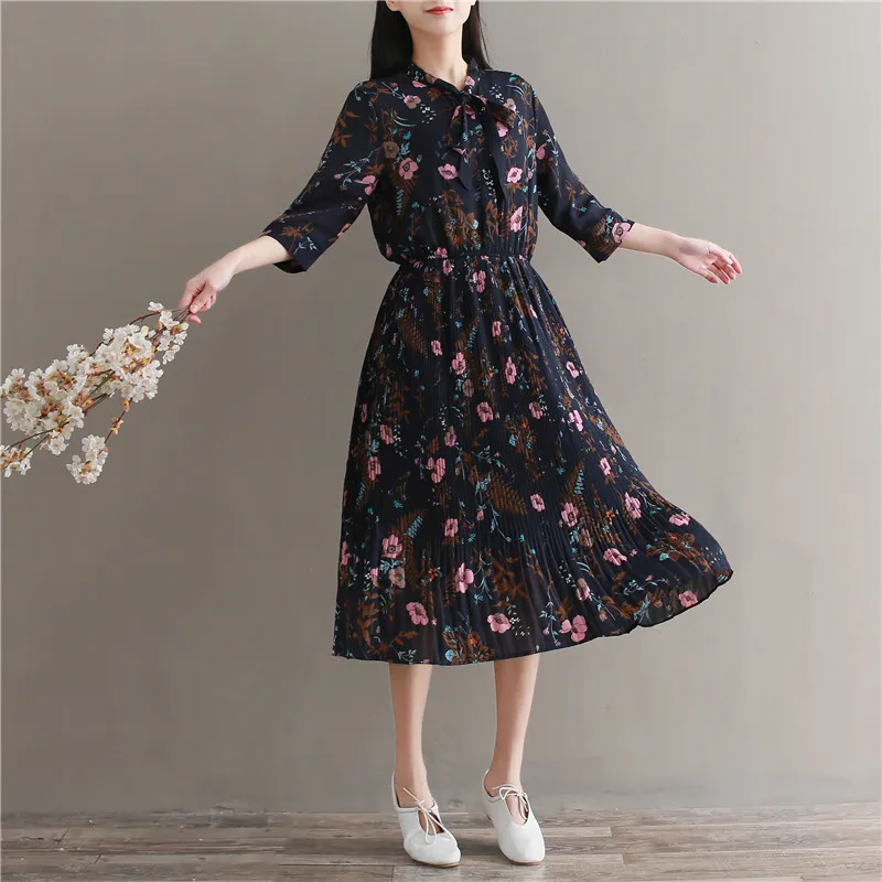 3/4 Sleeve Chiffon Dresses