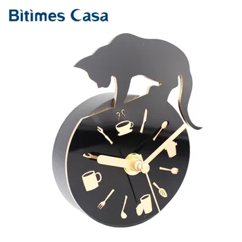 

Bitimes Modern Clock Refrigerator Fridge Magnet Leopard Design Kitchen Utensils Divider Vintage Portable Wall Clock Mini Clock
