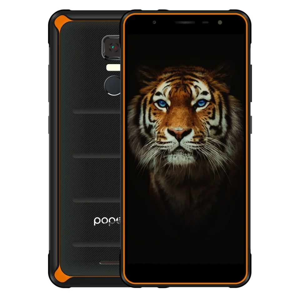 Оранжевый Poptel P10 IP68 Водонепроницаемый 64 ГБ 4 ГБ 3600 мАч 5,5 дюймов HD 4G мобильный телефон Android 8,1 Восьмиядерный 13 МП камера отпечаток пальца смартфон - Цвет: Оранжевый