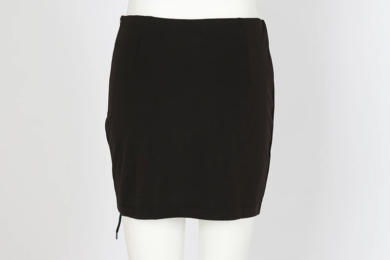 BONGOR LUSS Spring Summer Women Skirts 2017 Fashion New Lace Up Casual Girls Skirts Solid Split Up Pencil Mini Black Sexy Skirts (12)