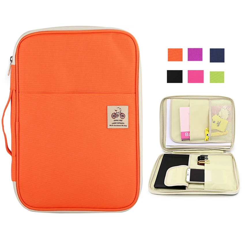 

Waterproof Large Capacity File Folder A4 Document Paper Holder Zipper Bag Portable Students Stationery Case Office Supplies