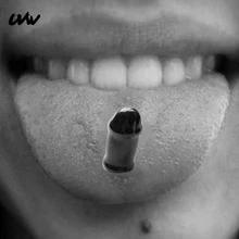 UVW078 1 шт., панк, персональные кольца для языка, нержавеющая сталь, анти-аллергический материал, скрытый пирсинг, ювелирные изделия, серебряный цвет, 18 г