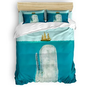

The Whale Duvet Cover The Ocean Sae 3D Design King Size Queen Size Quilt Cover Set Bedclothes Comforter Single Bedding Sets