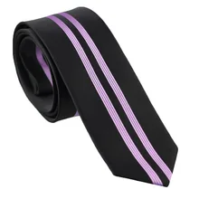 Coahella галстуки черный галстук с фиолетовой полосой дизайн панели шейный платок из микрофибры обтягивающий галстук 6 см