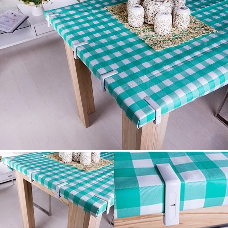 4pcs Tablecloth Tables Cover Clips Fixed Clips Desk Skirt Curtain Cover Buckle Plastic Holder Clamps Wedding Prom Party Supplies Kitchen Gadgets  (6)
