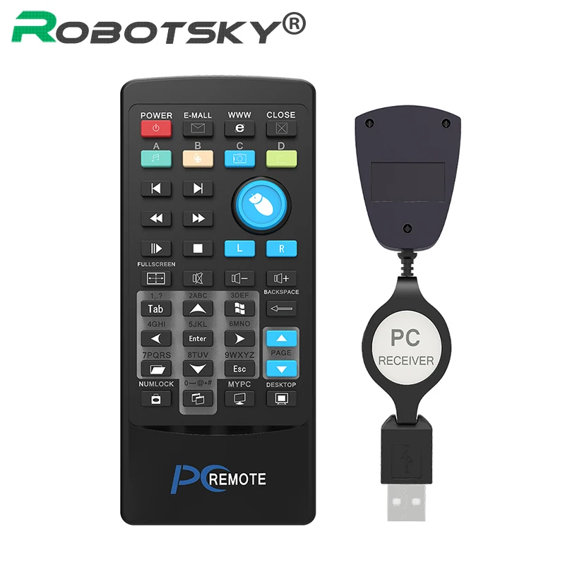 

USB Media IR Wireless Mouse Remote Control Controller with Battery USB Receiver For Loptop PC Computer Center Windows Xp Vista