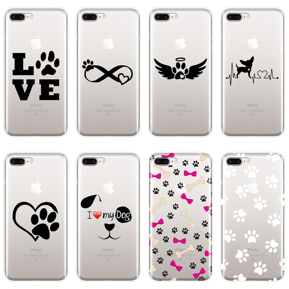 

Soft Back Cover For iPhone 6 S 6S 7 8 X XR XS Max Heart Dog Puppy Love Cute Phone Case Silicone For Apple iPhone 8 7 6S 6 S Plus