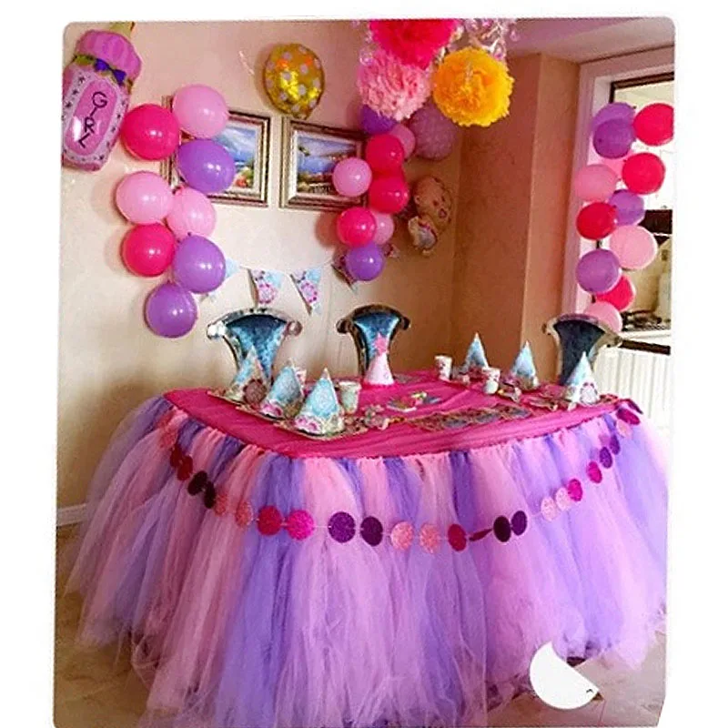 Fashion Table Skirt Simple Table Skirt for Wedding Birthday Home Decoration Tulle Table Skirt for Christmas Party Table Cloth