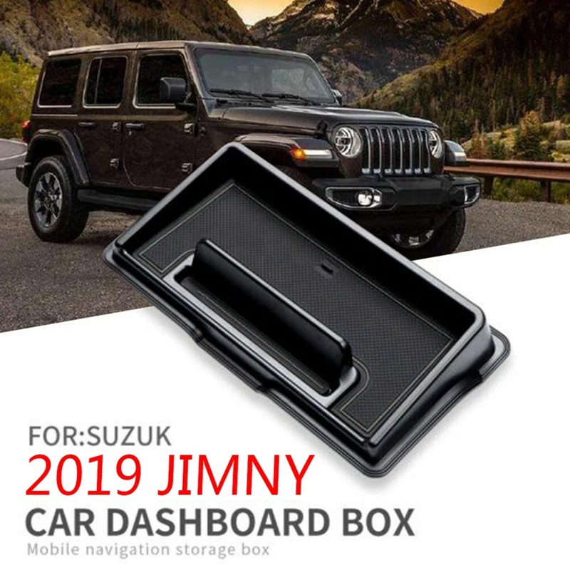 

Black Car Inner Dashboard Storage Box Fit for Suzuki Jimny 2019 with Red Mat