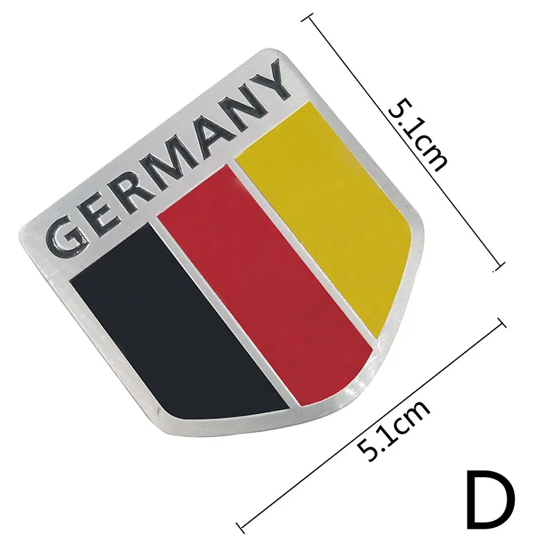 Алюминиевый флаг Германии автомобильный значок эмблема автомобиля Передняя решетка эмблема наклейки для VW Audi Mercedes Toyota Kia Стайлинг автомобиля