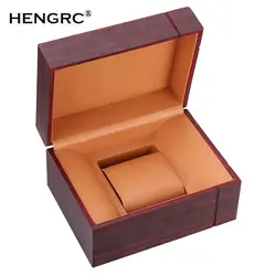 Высокое качество деревянный прямоугольные часы коробка Женская шкатулка коричневый 1 сетки Футляр для часов