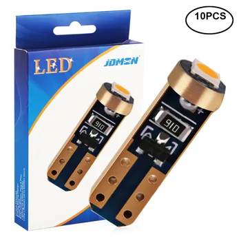 

10Pcs Wedge T5 Canbus Error Free Car Led Interior Light Bulb 3030 SMD Dome Map Door Courtesy Side Marker License Plate Lights