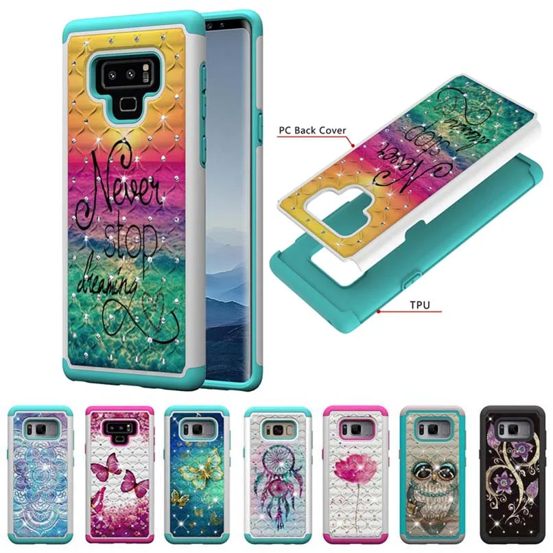 Bling Glitter Diamond Case for Samsung Galaxy Note 9 Painted PC &amp TPU Cover S9 Plus S8 Phone | Мобильные телефоны и