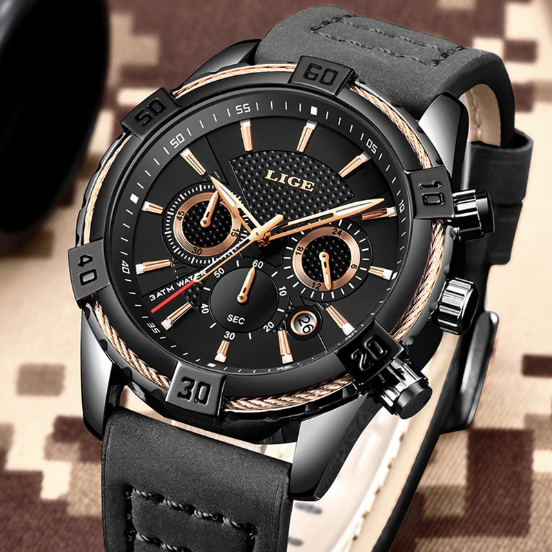 2019 Watch LIGE Mens Watches Top Brand Luxury Men Casual Leather Waterproof Chronograph Men Sport Quartz Clock Relogio Masculino 2019 Watch LIGE Mens Watches Top Brand Luxury Men Casual Leather Waterproof Chronograph Men Sport Quartz Clock Relogio Masculino