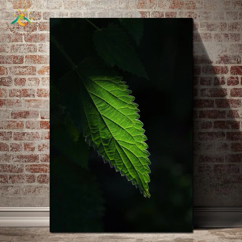 

Nordic Posters And Prints Green Nettle Plant Modern Canvas Art Canvas Painting Wall Painting Decorative Pictures for Living Room