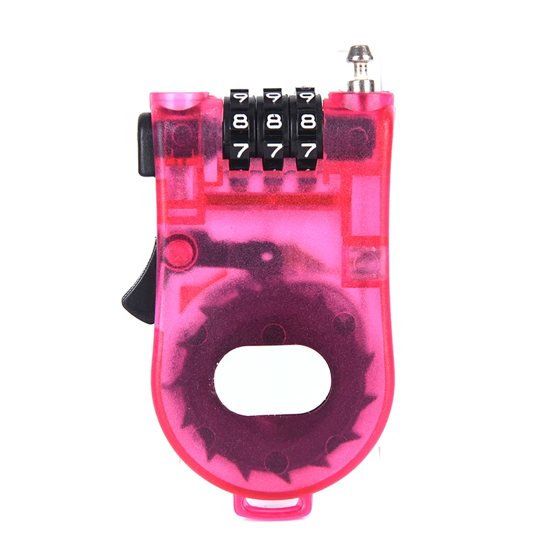 RS 1pc 3 Digit Security Code Cable Lock Password Long Roller Pram Padlock Rope Ski Bicycle Parts Mini Extendable Wire Anti Theft - Цвет: RS