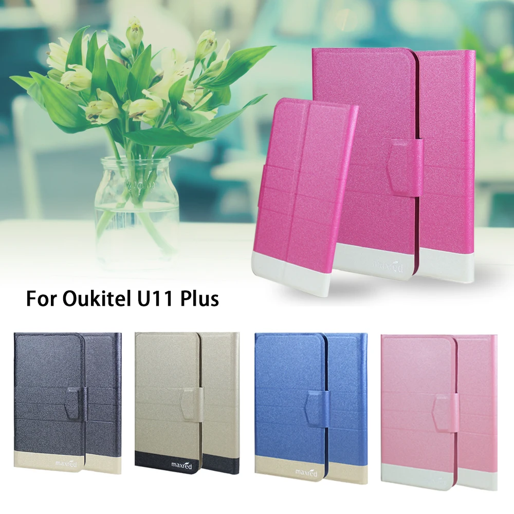 

5 Colors Hot! Oukitel U11 Plus Case Phone Leather Cover,Factory Direct Fashion Luxury Full Flip Stand Leather Phone Shell Cases