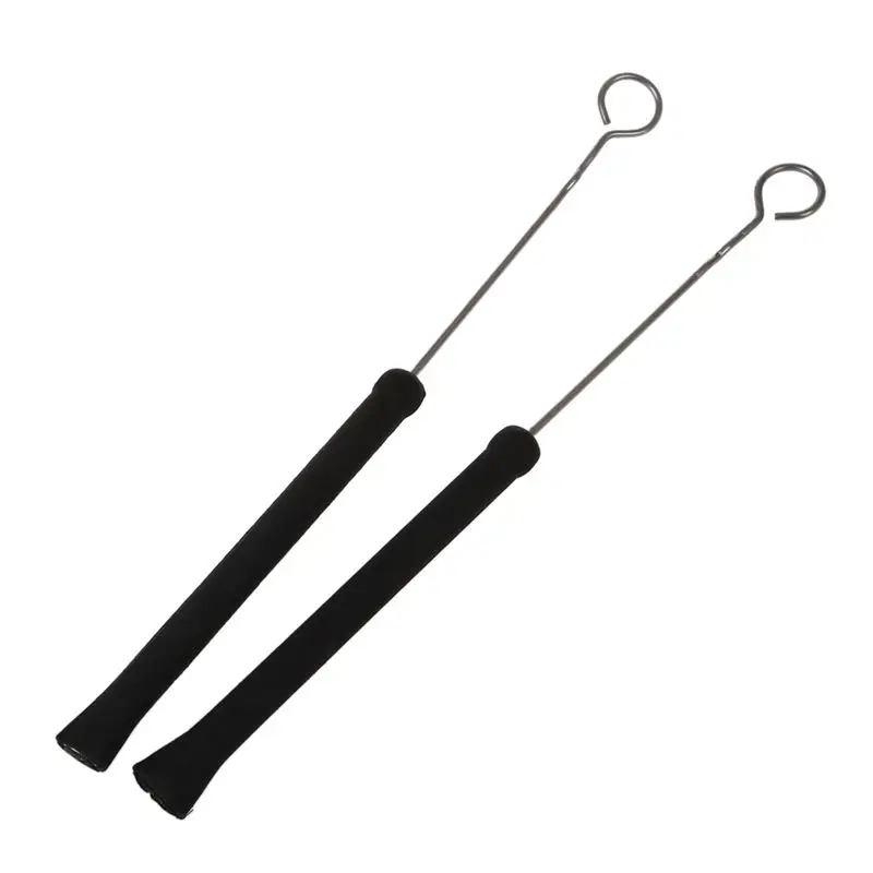 Проволочные выдвижные концевые барабанные щетки для джазового барабана черный(упаковка из 2 - Цвет: Black