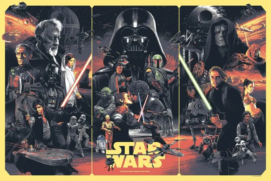 Darth Vader vs Luke Skywalker Fight Vintage Star Wars HUGE GIANT PRINT POSTER