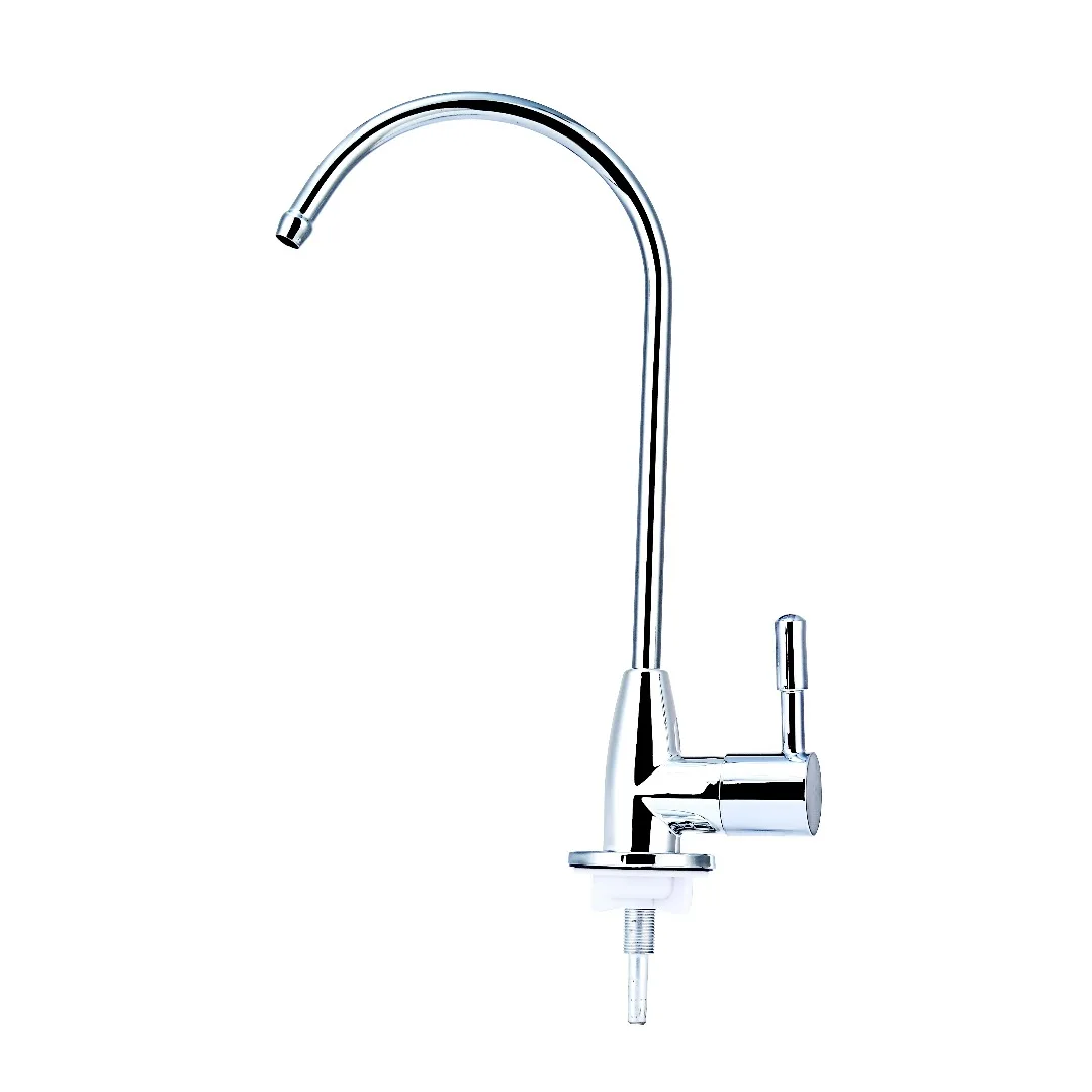 

1pc 1/4'' Practical Water Filter Tap Deck-Mounted Ceramic Valve Drinking Water Faucet Kitchen Sink Faucets Silver Top Quality