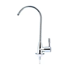 1pc  1/4'' Practical Water Filter Tap Deck-Mounted Ceramic Valve Drinking Water Faucet Kitchen Sink Faucets Silver Top Quality
