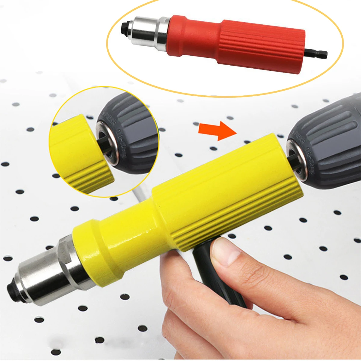 

Electric Insert Rivet Gun Tool Rivet Nut Gun Pop Riveting Drill Tool Cordless Adaptor Nozzle Riveted Blind Rivet Adapter