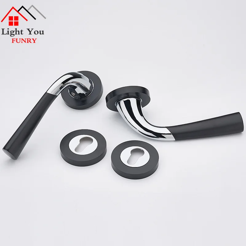  Black mute Household Bedroom door lock Nordic split door lock American interior wooden door lock - 32996941765
