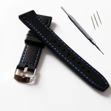 Продвижение 20 мм 22 мм мягкий Военный Спортивный Браслет Водонепроницаемый анти-пот ремешок для часов открытый силиконовый ремешок с пряжкой