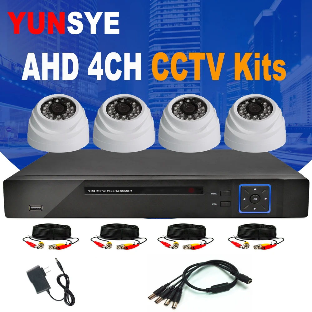 

DVR KIT 4CH Hybrid DVR Video Surveillance System 1080P 5mp AHD Camera Kit Day & Night AHD Dome Camera Kit dummy camera ahd kit