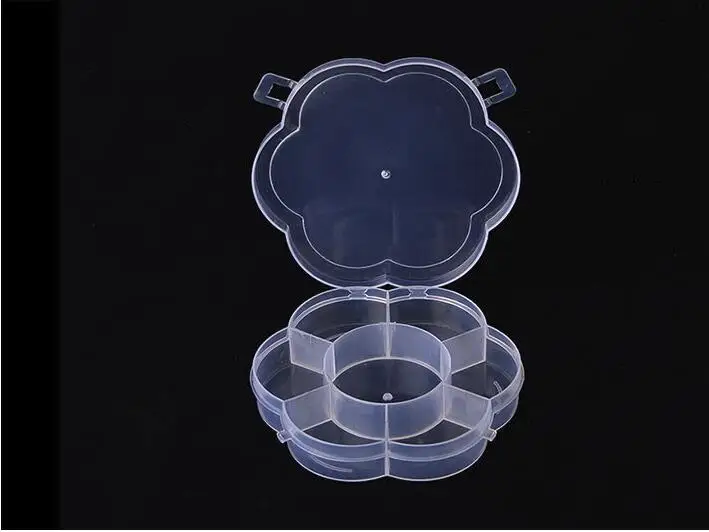 Transparent 7 Grids PP Plastic Storage Boxes for Bead Rings Jewelry Display Organizer plastic case