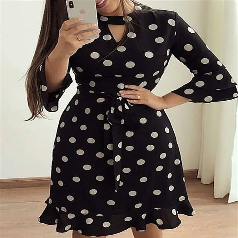 

Women Bodycon Casual Slim Print Long Sleeve Party Cocktail Boho Dress Regular Size Pullover Spandex Autumn Clothes