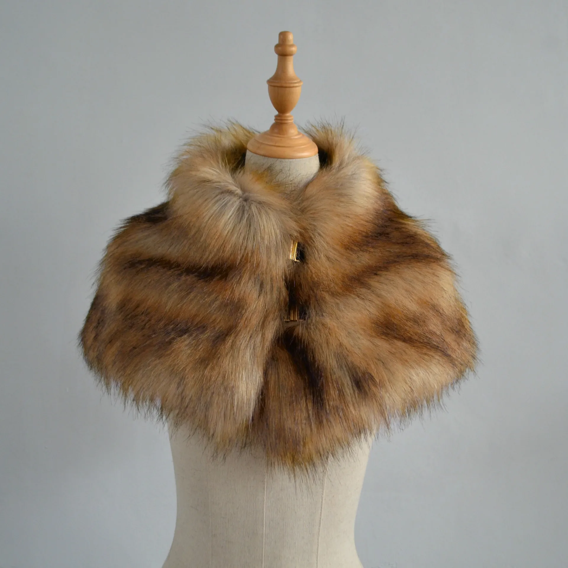 Lady blinger new leather buckle faux fox fur scarves leopard fur shawls