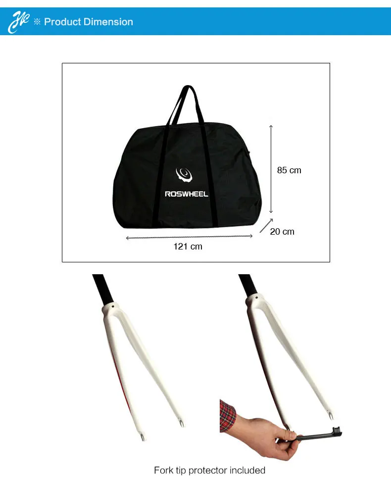 Best ROSWHEEL 18274 Bicycle Storage Bag for 26 Inch MTB Mountain Bike Carrying Outdoor Luggage Casing Handlebar Carrier Mount 1