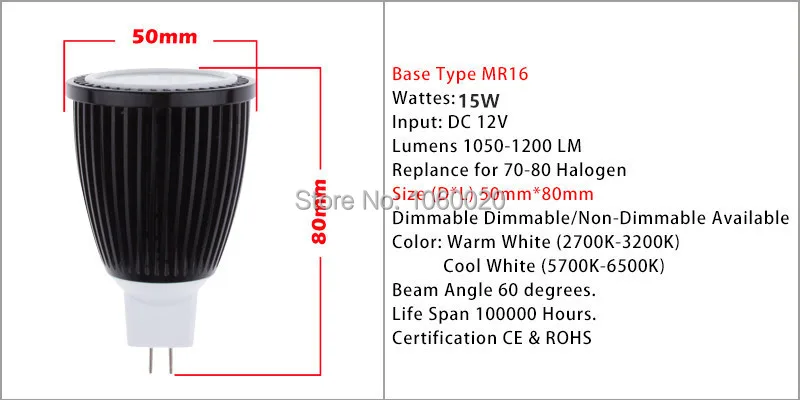 100 шт. высокое Мощность GU10 E27 MR16 лампочки затемнения LED теплый/холодной 85-265 В 9 Вт 12w15w GU10 COB лампа Светодиодная gu10 led spotlight
