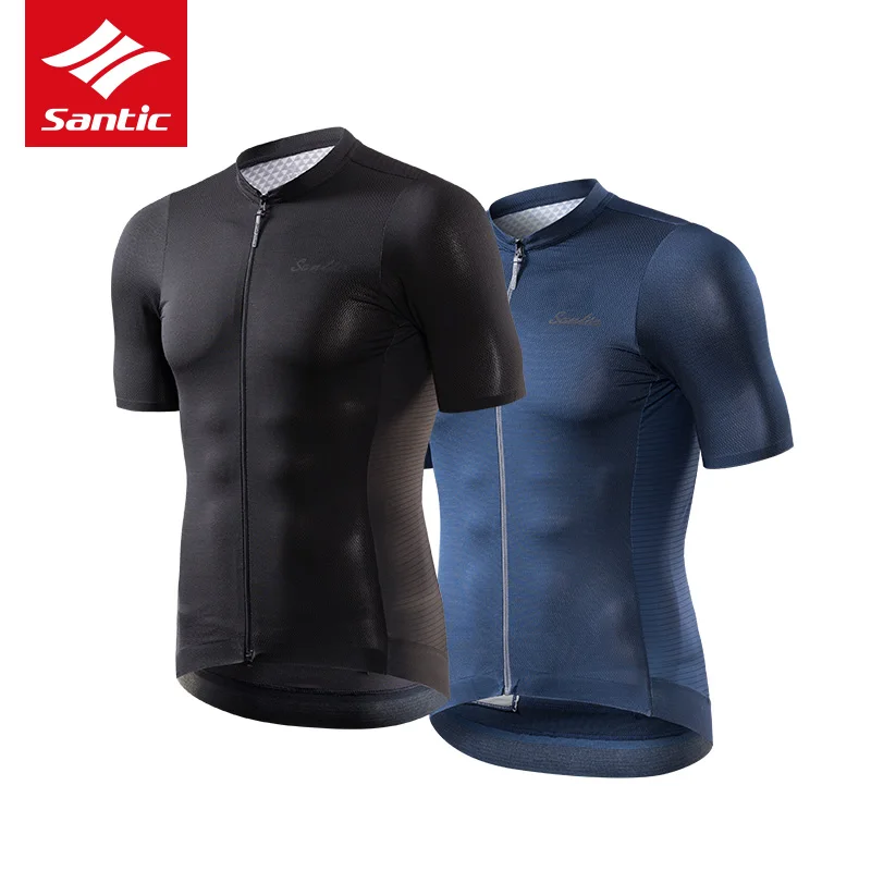 

Santic Professional Cycling Jersey High Quality Short Sleeve Men MTB Bike Competition Tops High Quality Bicycle Riding Jersey