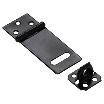 

2 Set Door Safety Lock Black Metal Padlock Hasp Staple Set 50mm Long
