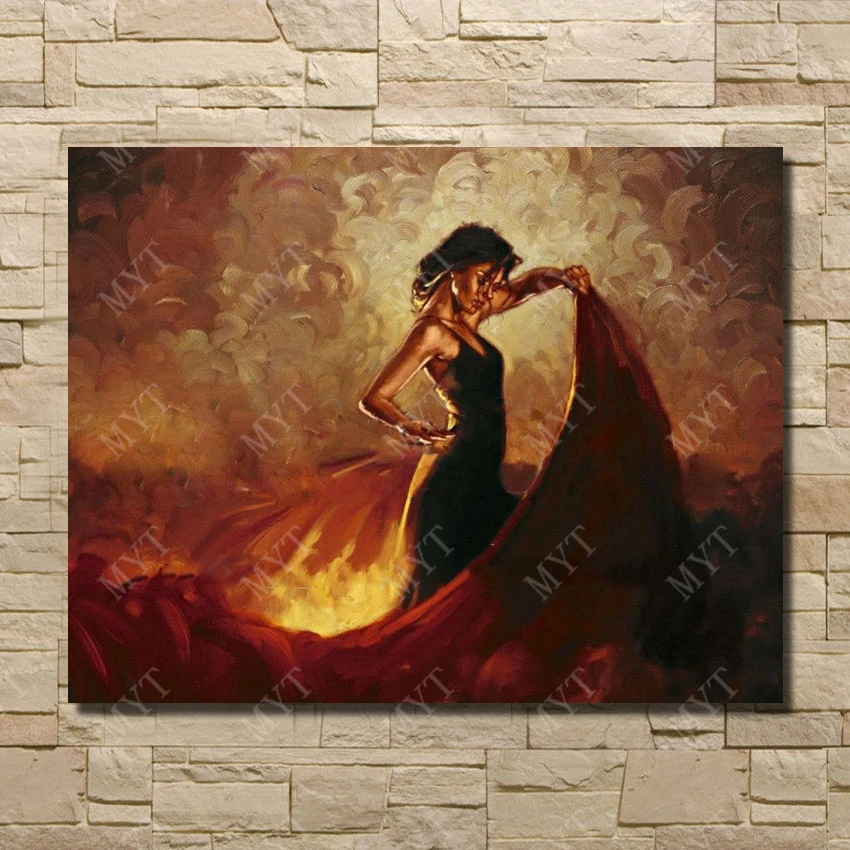 

Spanish dancer dancing oil painting sexy dressing girl dance picture no frame Wall Pictures For Bedroom