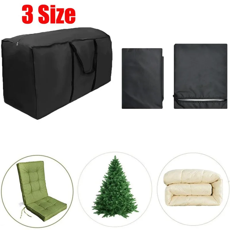 

1Pc Outdoor Patio Furniture Chaise Christmas Tree Waterproof Protect Cover Polyester Multi-Function Large Storage Cushion Bag