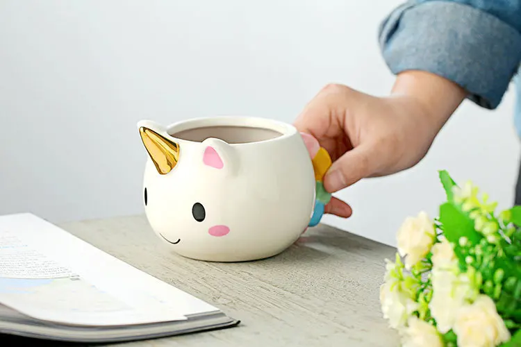 2017 Popular Cartoon Unicorn Mug 3D New Ceramic Coffee Cup Children