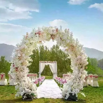 

1 Meter Long Artificial Simulation Cherry Blossom Flower backdrop Wedding Arch Decoration Garland Home Decor Supplies