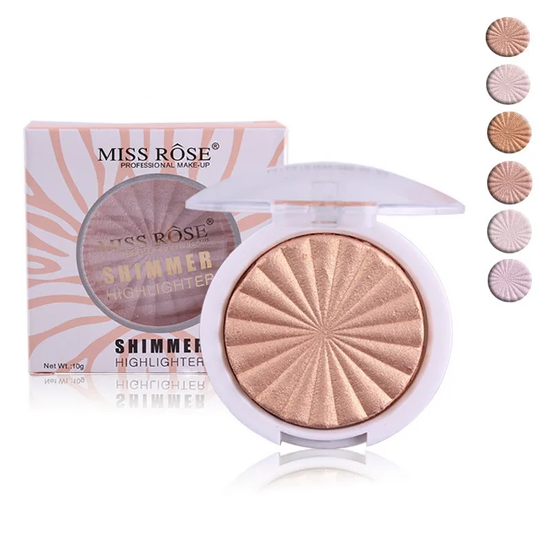 MISS ROSE Highlighter Make Up Palette Waterproof White Gold Shimmer