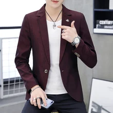 Новинка, мужской костюм на весну и осень, Корейская версия красивого маленького костюма, трендовая тонкая куртка в западном стиле для мужчин