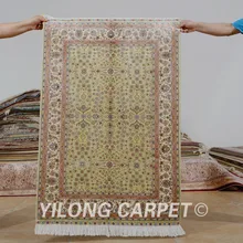Yilong 2,7 'x4' шелковый ковер светло-зеленый vantage изысканный турецкий Шелковый ковер с восточным рисунком(0529