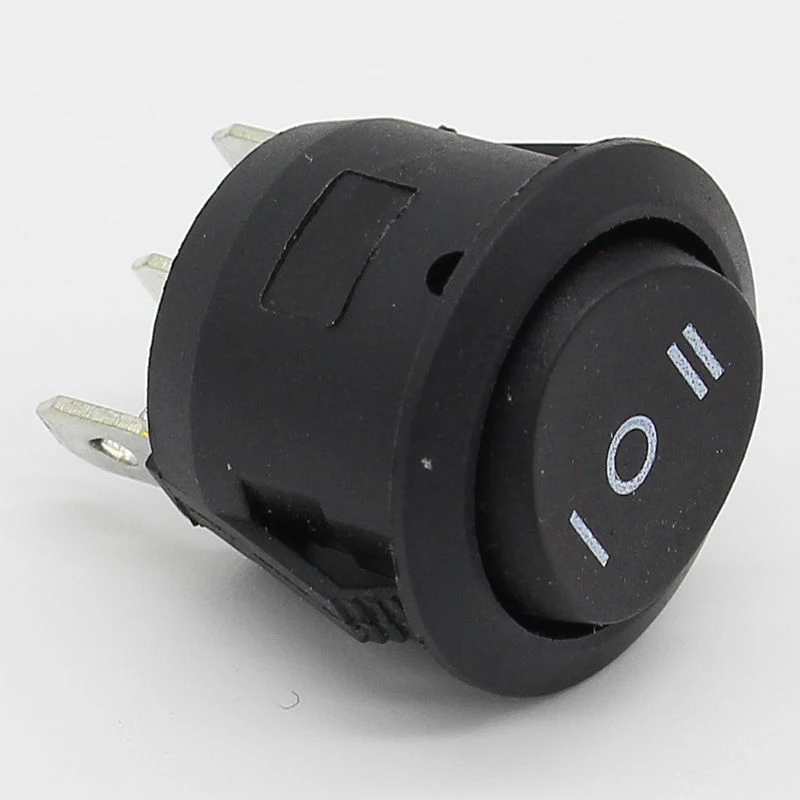 Фото 10 шт. 23 мм круглый черный 3-контактный 10A/125V 6A/250V AC 3-позиционный SPDT вкл-выкл тумблер защелкивающийся переключатель №4