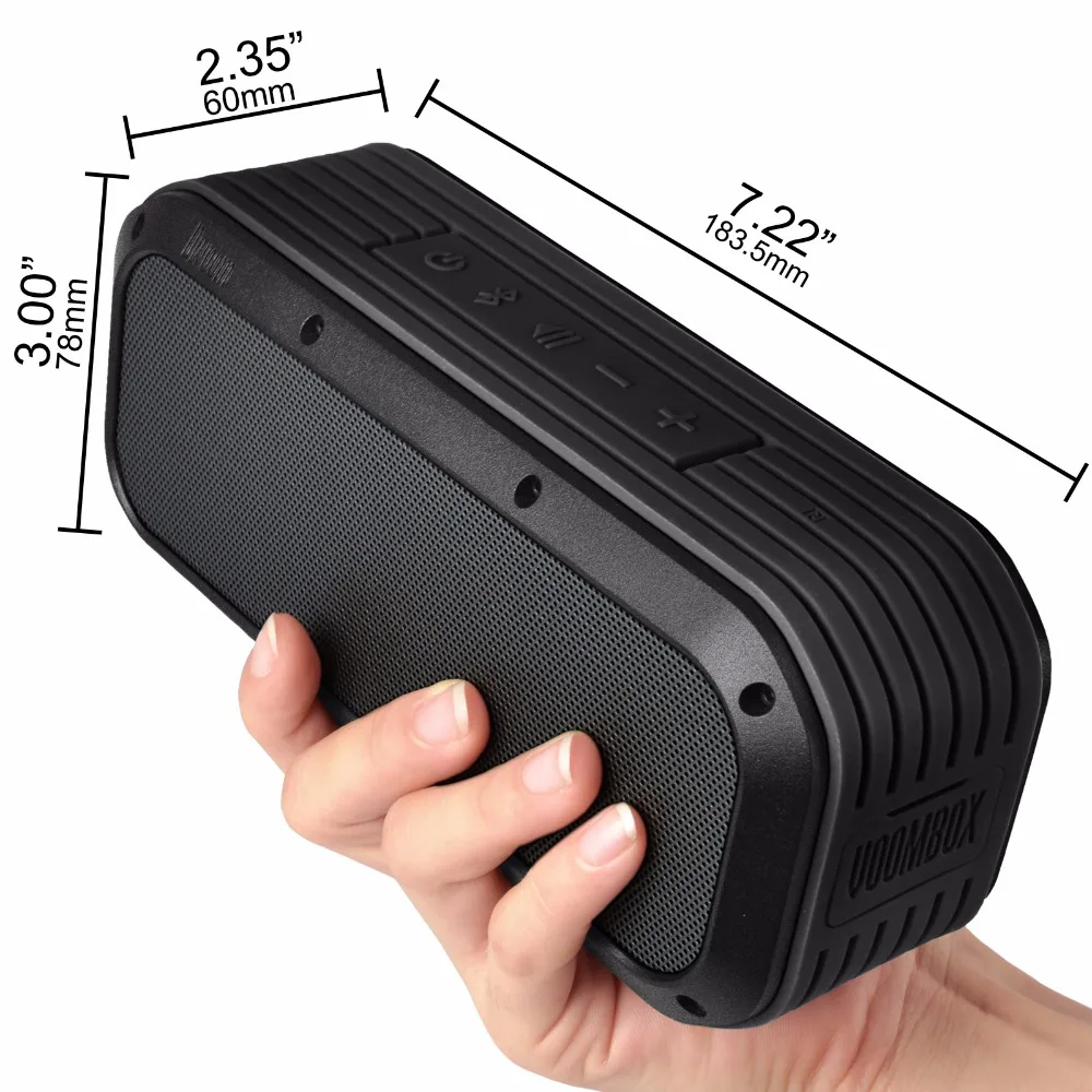  Divoom Voombox-outdoor water resistant bluetooth speakers Output in 15W and 12 hours playback (blac