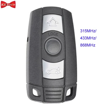 

KEYECU for BMW CAS3 3+ 1 3 5 7 Series X5 X6 Z4 Remote Key Fob 3 Button 315MHz/ 433MHz/ 868MHz/ ID46 PCF7945 Chip KR55WK491237